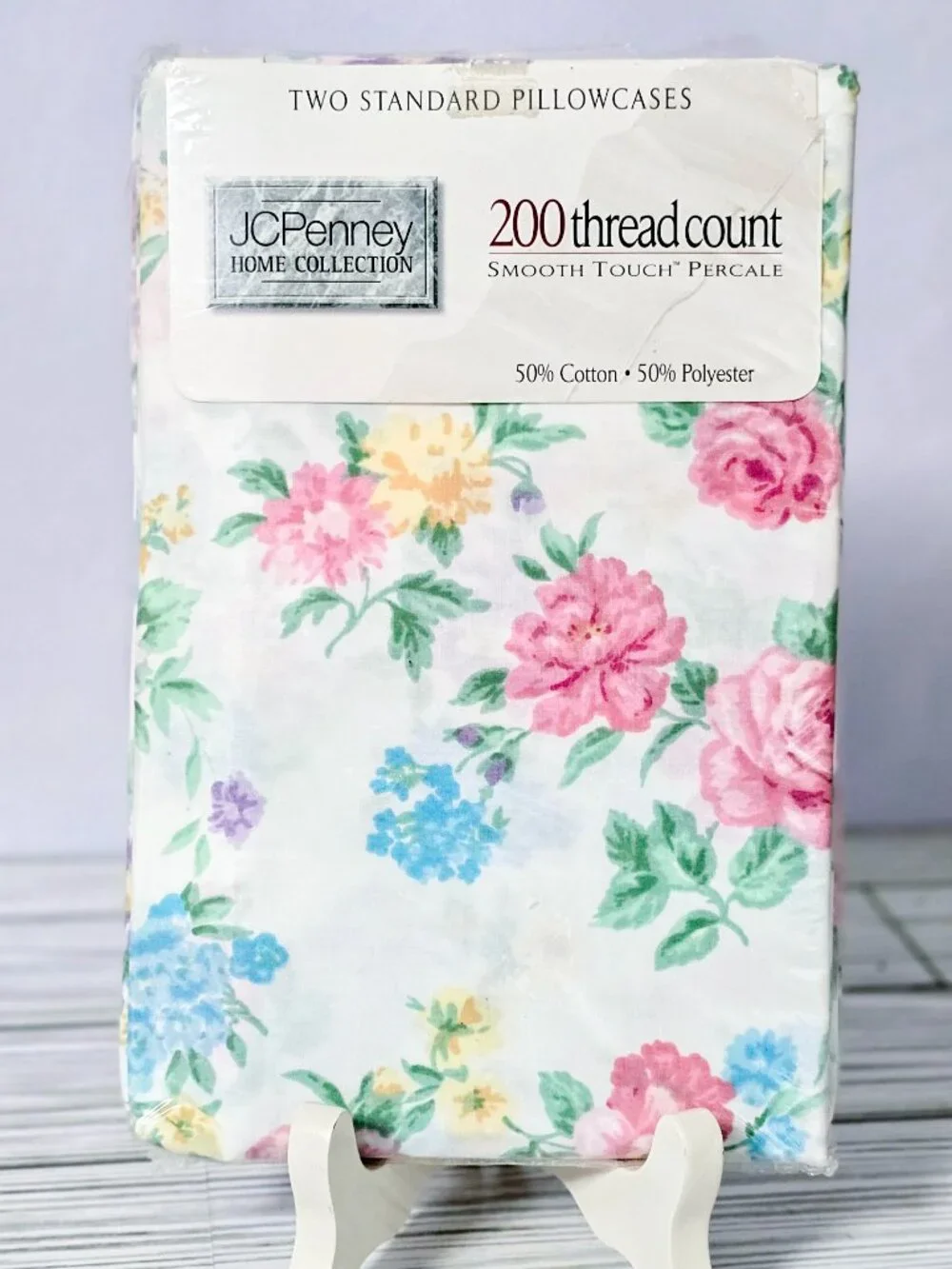 VTG 1990s JCPenney Home Collection Floral Pillowcases Set of 2 Pillow Case